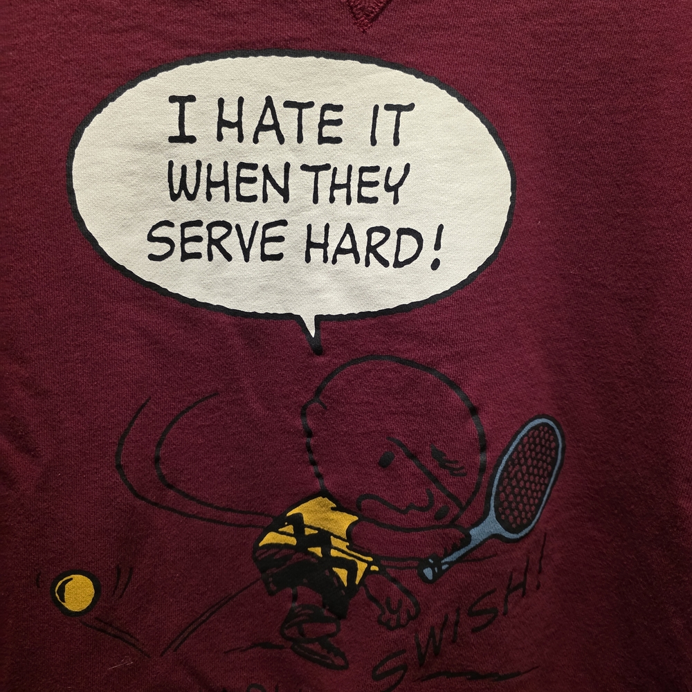 Vintage Peanuts Uniqlo CHARLIE B Maroon Crewneck Medium‎ - Picture 4 of 5